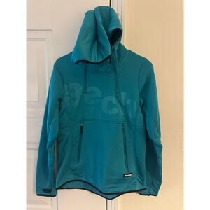 Bench UK Brand Clothing Women's Teal / turquoise hoodie with face shield size M